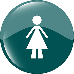 Image showing woman round glossy web icon on white background