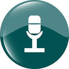 Image showing Retro microphone icon glossy button