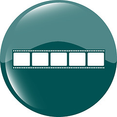 Image showing film strip icon glossy button