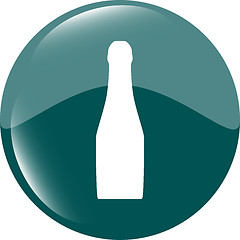 Image showing bottle with drink - icon glossy button isolated