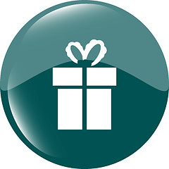 Image showing Holiday gift box icon web button