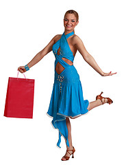 Image showing Happy Woman with Shopping Bag