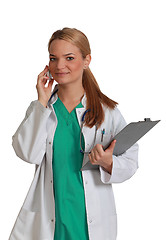 Image showing Female Nurse on the Phone