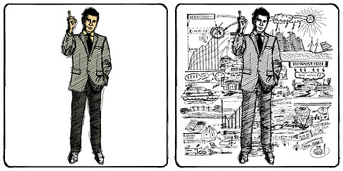 Image showing Vector Sketch Businessman