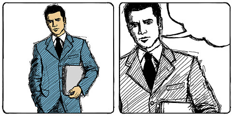 Image showing Vector Sketch Businessman