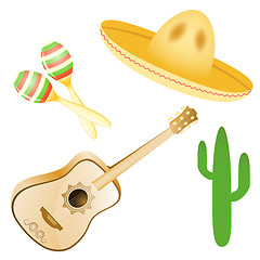 Image showing Vector set of various Mexican images