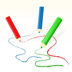Image showing Vector colored pencils drawing lines