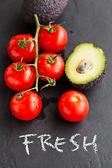Image showing Fresh tomatoes and avocados