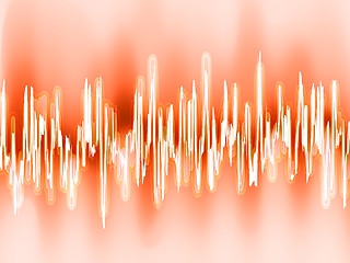 Image showing Sound waves oscillating glow light. EPS 8