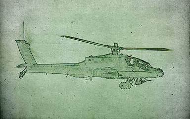 Image showing Drawing of an Fighter Helicopter