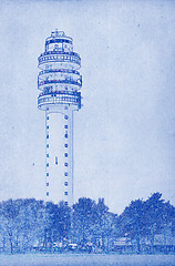 Image showing Drawing of a TV tower