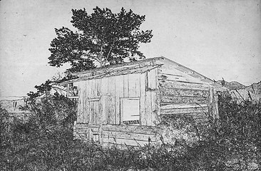 Image showing Drawing of a small barn