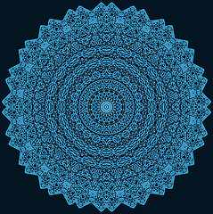 Image showing Abstract blue pattern on black background