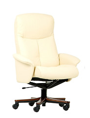 Image showing Off-white luxury office chair