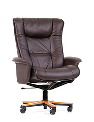 Image showing Black luxury office chair