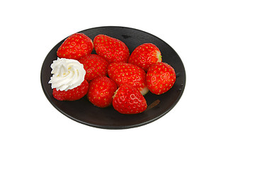 Image showing Strawberries on a plate