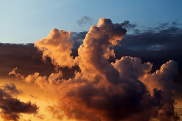 Image showing Sunset sky over the sea