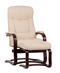 Image showing Brown and beige leather recliner