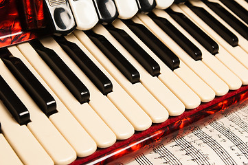 Image showing Red accordion, close up