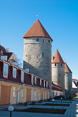 Image showing Towers of a fortification of Old Tallinn