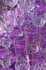 Image showing bric-a-brac market with wine glasses