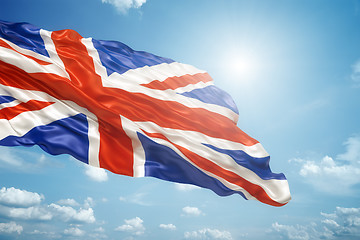 Image showing union jack in the blue sky