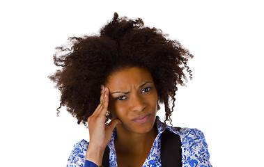 Image showing African american woman feels sick 