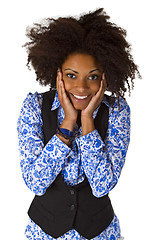 Image showing Laughing african american woman