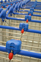 Image showing Luggage trolleys