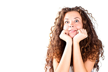 Image showing brunette lady with a beautiful hair