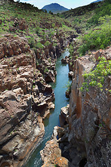 Image showing River flowing through a rocky gorge