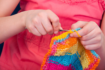 Image showing little girl neating