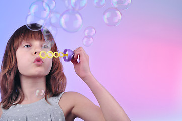 Image showing blowing soap bubbles