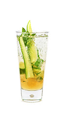 Image showing cocktail with cucumber