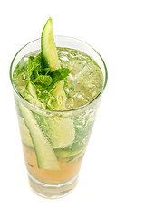 Image showing cocktail with cucumber