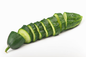 Image showing The cut cucumbers