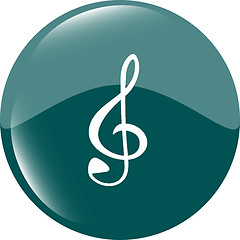 Image showing music round glossy web icon on white background