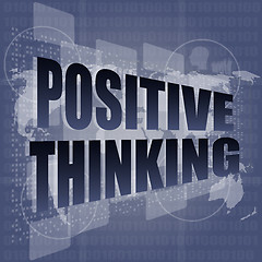 Image showing positive thinking on screen - motivation business concept