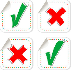 Image showing Check mark stickers label tag set