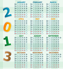Image showing Simple 2013 year vector calendar