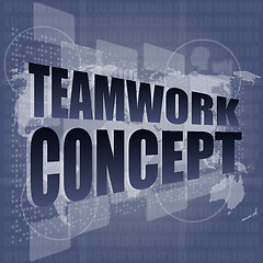 Image showing teamwork concept - business growth on touch screen