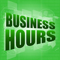 Image showing business hours on digital touch screen