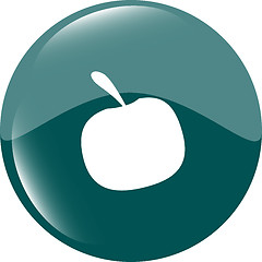 Image showing Apple icon on round button collection original illustration