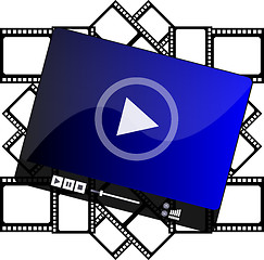 Image showing media player on cinema film strips