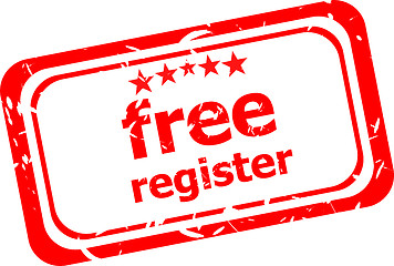 Image showing free register red stamp