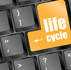 Image showing life cycle on laptop keyboard key