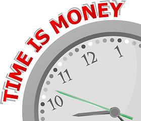 Image showing Time is money, isolated clock with money time icon