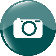 Image showing Camera icon on round internet button original illustration