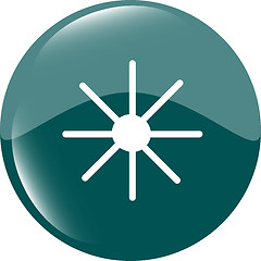 Image showing Sun icon on round button collection original illustration