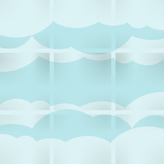 Image showing Abstract speech bubbles in the shape of clouds used in a social networks on light blue background